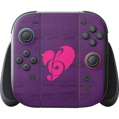 Purple Musical Notes Nintendo Switch 2 (2025) with Joy-Con Skin